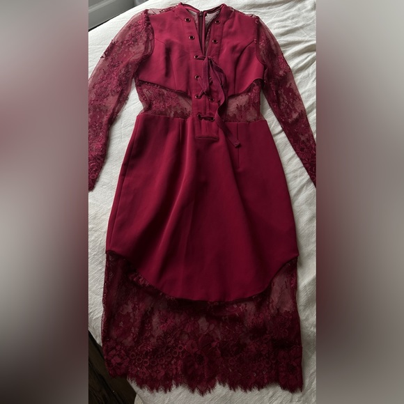 NBD Red Lace Dress - Picture 3 of 7